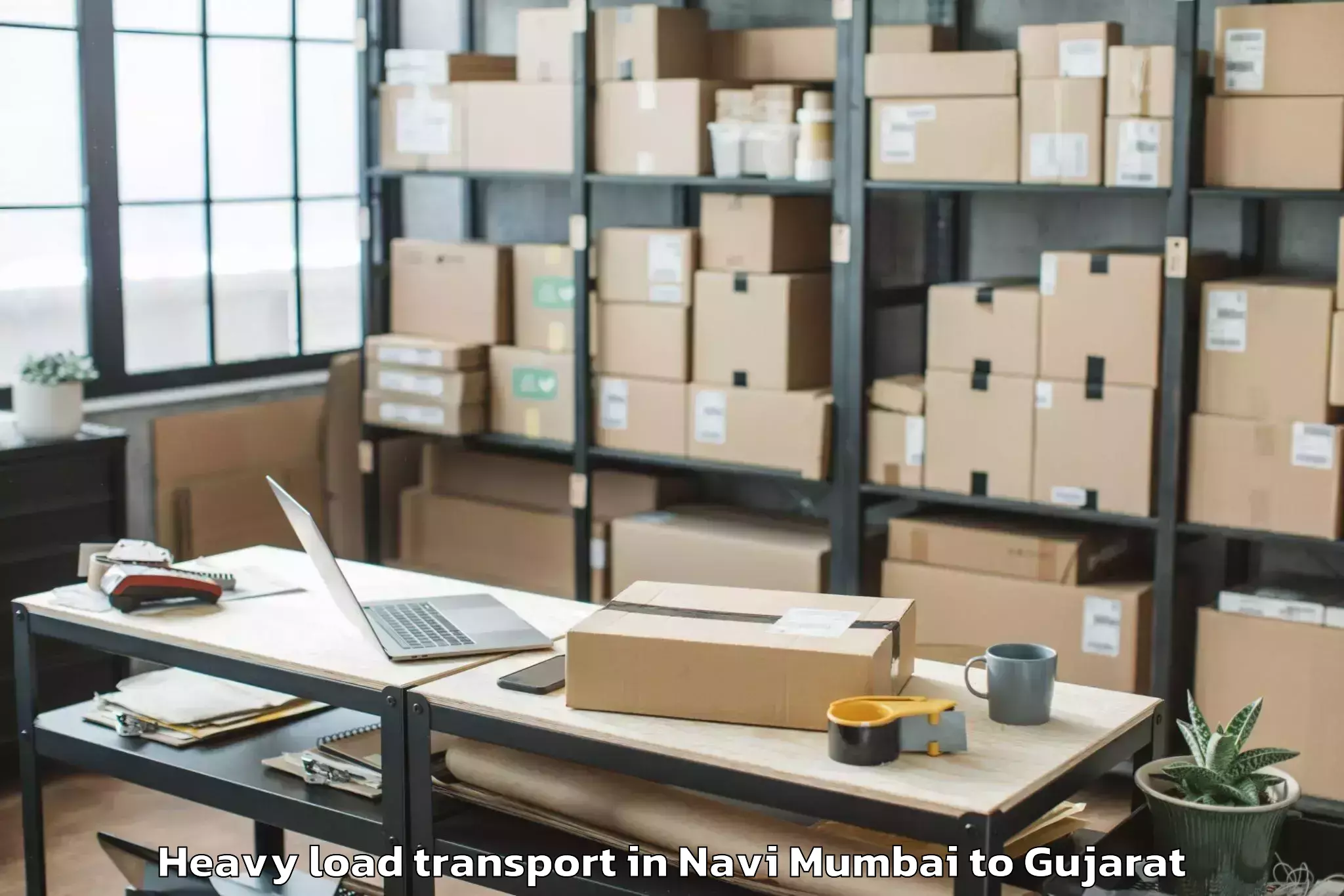 Navi Mumbai to Kamrej Heavy Load Transport Booking